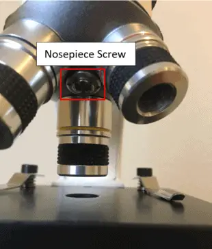 Microscope nosepiece screw