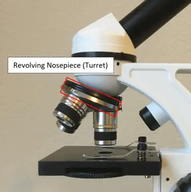 Microscope revolving nosepiece (turret)