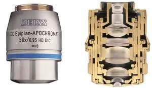 Microscope objective sectional view